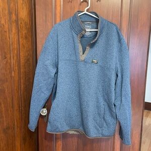 L.L. Bean Blue Zip Up Sweater with Fleece Comfort XXXL Tall. Washed not worn.